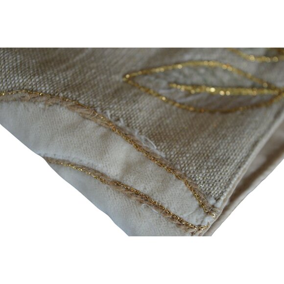 Tahari Home Beige Tan Metallic Pumpkin Fall Table Runner Country Farmhouse - Picture 5 of 5